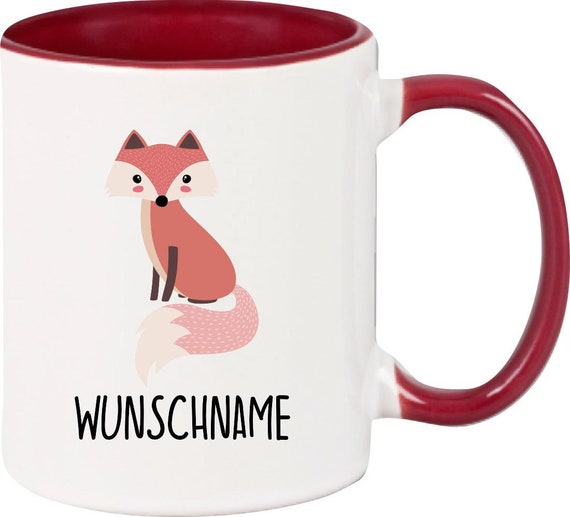 kleckerliese Kindertasse Teetasse Tasse Motiv Fuchs Fox Tiermotive Tiere mit Wunschnamen