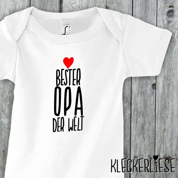 Kleckerliese Baby Body "Bester Opa der Welt" Jungen Mädchen Kurzarm mit Aufdruck Motiv