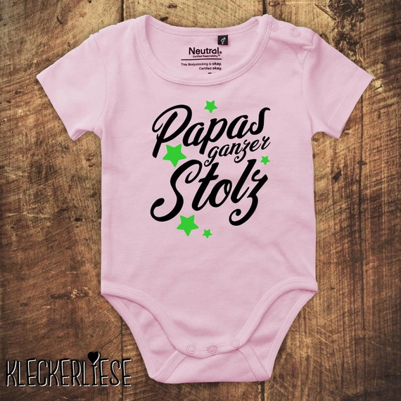 kleckerliese Babybody Body "Papas ganzer Stolz" Fair Wear