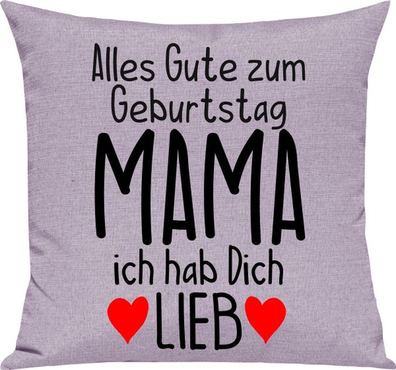 kleckerliese Kissen "Alles Gute MAMA ich hab Dich Lieb" Kissenhülle Deko Sofa Kuschelkissen Dekoidee