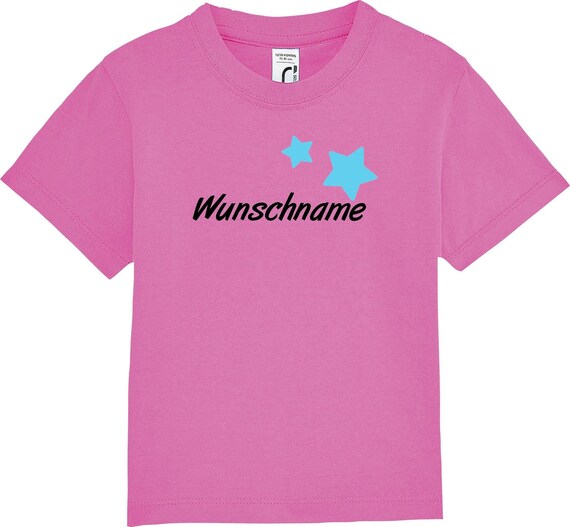 kleckerliese Kinder Baby Shirt Kleinkind "Name Wunschname Sterne" mit Wunschnamen Jungen Mädchen T-Shirt