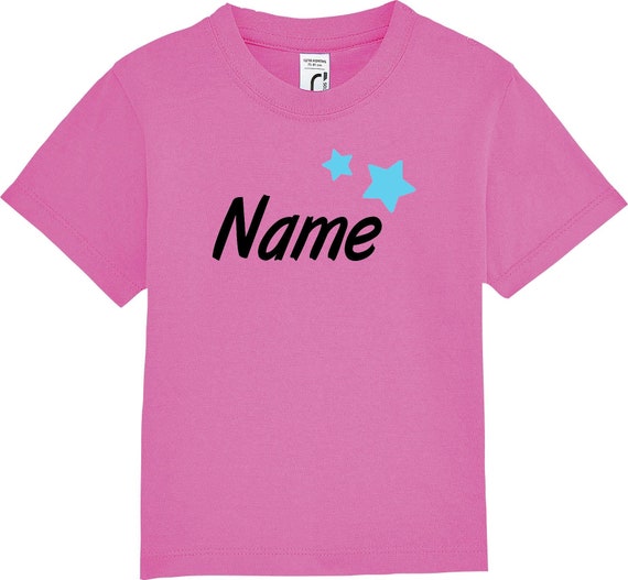 kleckerliese Kinder Baby Shirt Kleinkind "Name Wunschname Sterne" mit Wunschnamen Jungen Mädchen T-Shirt