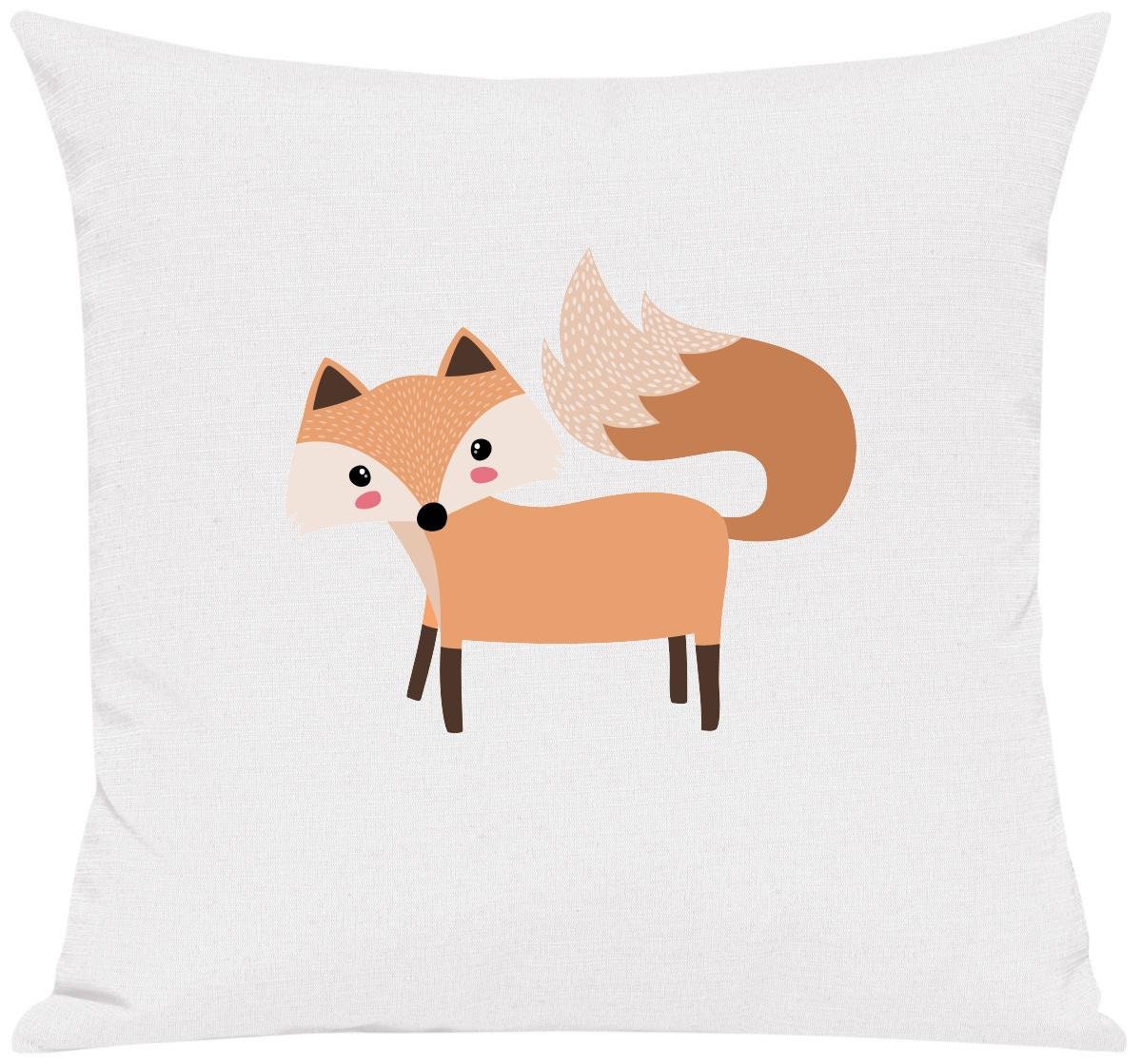 Fuchs Plüschkissen 35x35 Cm – Kuschelkissen Als Sofa- Oder Bett-Deko