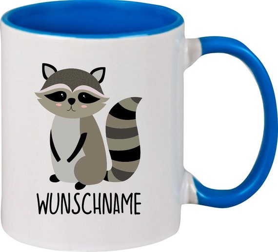 kleckerliese Kindertasse Teetasse Tasse Motiv Waschbär Tiermotive Tiere mit Wunschnamen