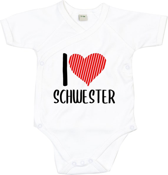 Wickel Baby Body "I love Schwester" Babybody Strampler