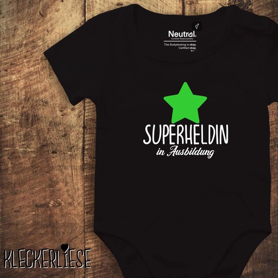 kleckerliese Babybody Body "Superheldin in Ausbildung" Fair Wear