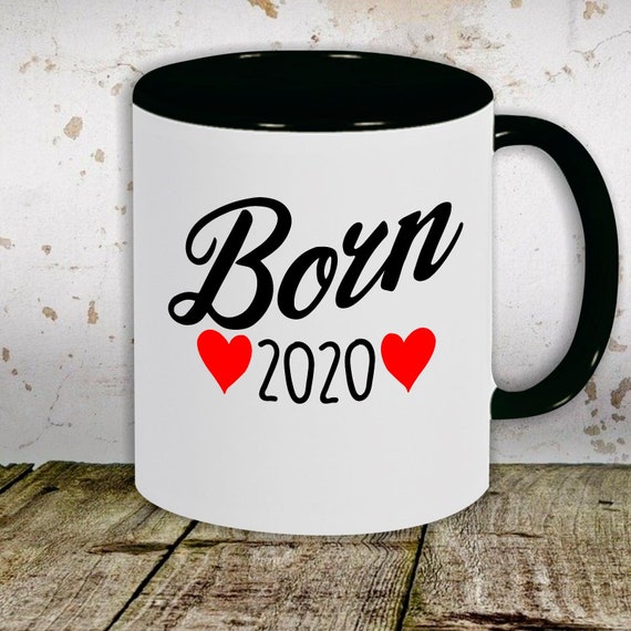 kleckerliese Kindertasse Teetasse Tasse Motiv "Born 2020" Tiermotive Tiere Milch Kakao Kaffeetasse