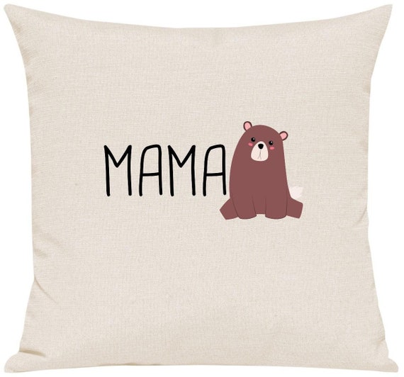 kleckerliese Kissen "Mamabär Mama Bär" Kissenhülle Deko Sofa mit Kissenfüllung