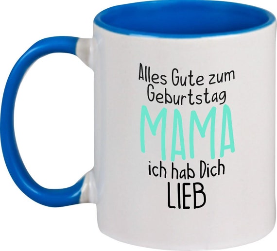 kleckerliese Kindertasse Teetasse Tasse Motiv "Alles Gute MAMA ich hab Dich Lieb" Milch Kakao Kaffeetasse