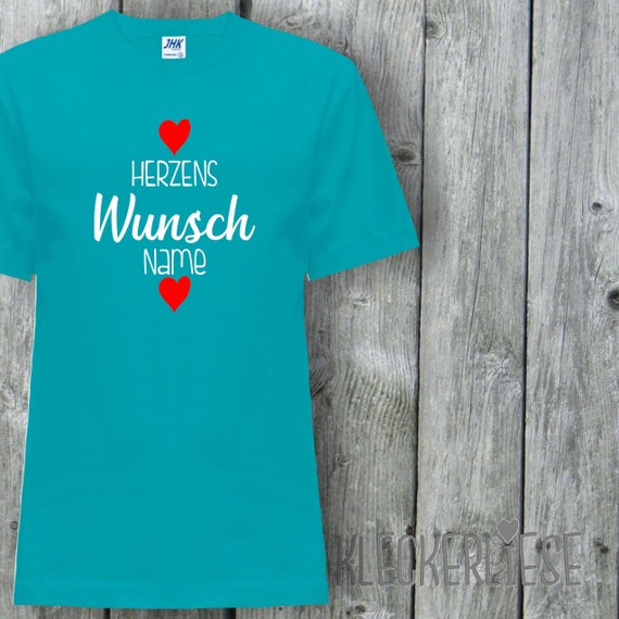 Kinder T-Shirt mit Wunschname "Herzens Wunsch mit Wunschname" Shirt Jungen Mädchen Baby Kind