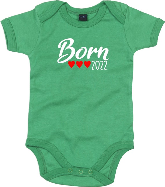 kleckerliese Baby Body "Born 2022" Babybody Strampler Jungen Mädchen Kurzarm