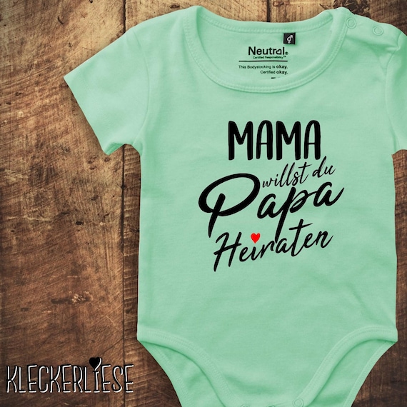 Baby bodysuit "Mom, do you want to marry dad?" Fair wear