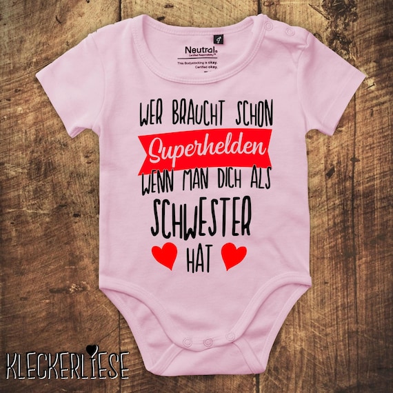 Babybody Body "Wer braucht Superhelden wenn man dich als Schwester hat" Fair Wear