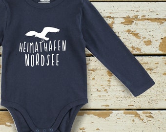 kleckerliese Babybody Body "Heimathafen Nordsee Möwe" Fair Wear, Bio, Organic Baby Jungen Mädchen