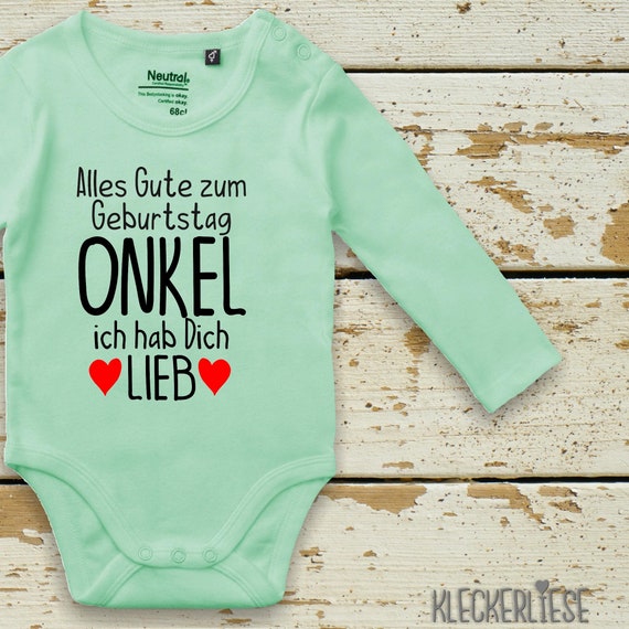 kleckerliese long-sleeved baby bodysuit "Happy UNCLE, I love you" baby bodysuit boys girls longsleeve fair wear