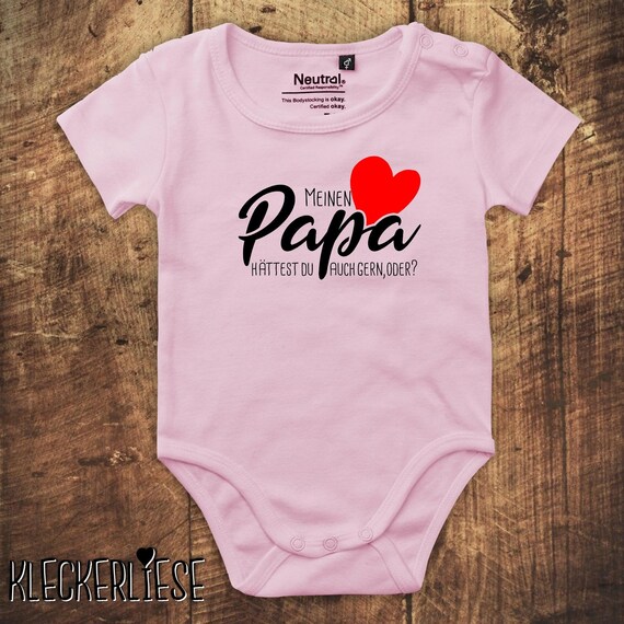 kleckerliese Babybody Body "Meinen Papa hättest du auch gern, oder?" Fair Wear
