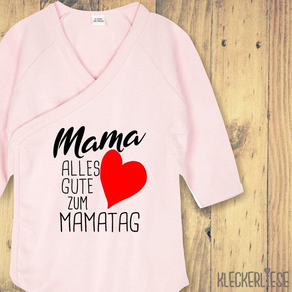Langarm Wickel Baby Body "Mama alles Gute zum Mamartag" Babybody Strampler