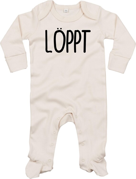 Kleckerliese Baby Schlafanzug "Löppt" Sleepsuit Langarm Jungen Mädchen Einteiler Strampler