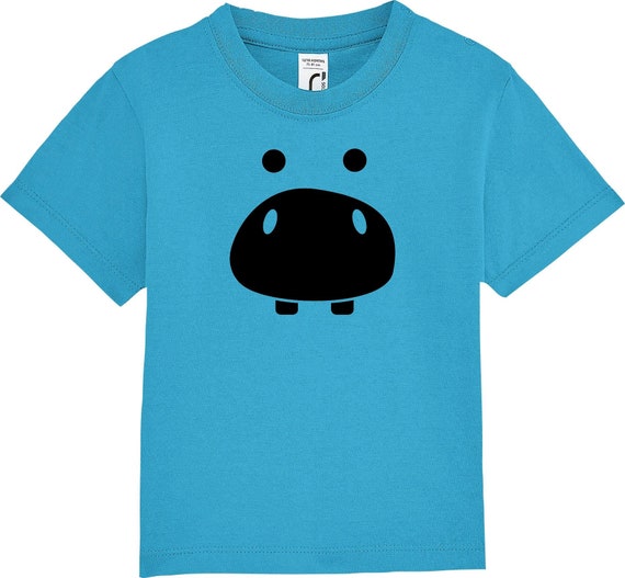 kleckerliese Kinder Baby Shirt Kleinkind  "Tiere Flusspferd Hippo Nilpferd" Jungen Mädchen T-Shirt