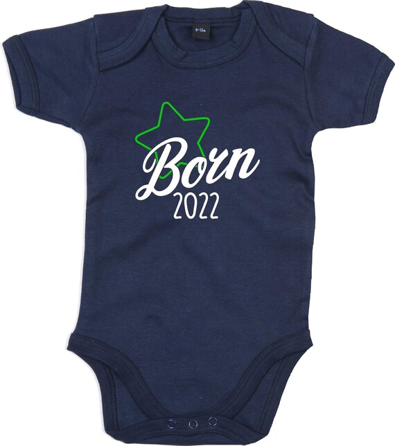 kleckerliese Baby Body "Born 2022" Babybody Strampler Jungen Mädchen Kurzarm