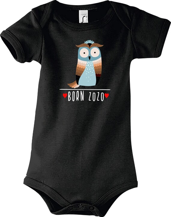 Kleckerliese Baby Body "Born 2020 Tiermotiv Eule" Jungen Mädchen Kurzarm mit Aufdruck Motiv