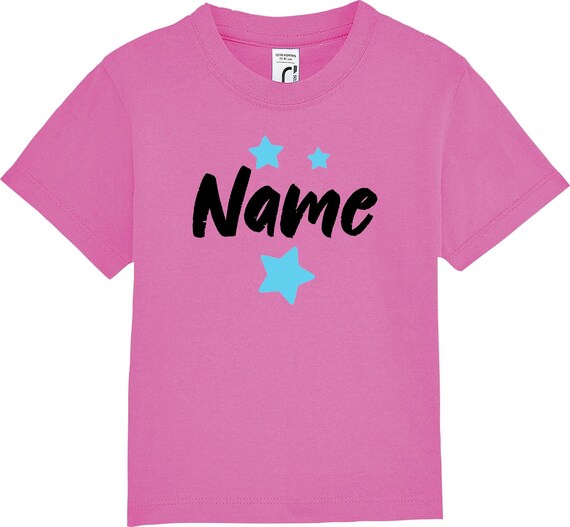 kleckerliese Kinder Baby Shirt Kleinkind "Name Wunschname Sterne" mit Wunschnamen Jungen Mädchen T-Shirt