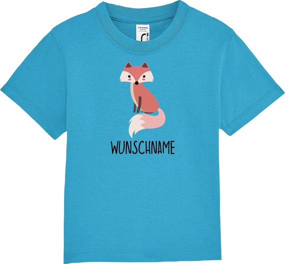 kleckerliese Kinder Baby Shirt Kleinkind "Fuchs" mit Wunschnamen Jungen Mädchen T-Shirt