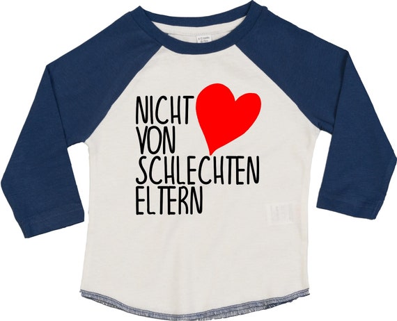 Kleckerliese Baby Kinder T-Shirt Langarmshirt  "Nicht von schlechten Eltern" Raglan-Ärmel Jungen Mädchen