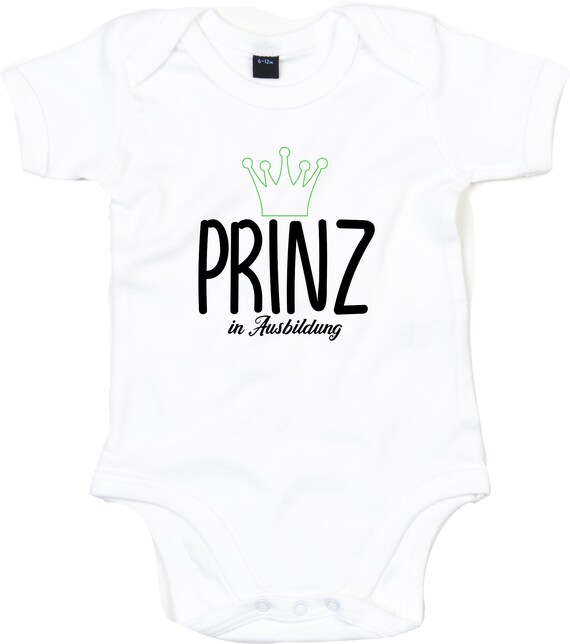 kleckerliese Baby Body "Prinz in Ausbildung" Babybody Strampler Jungen Mädchen Kurzarm