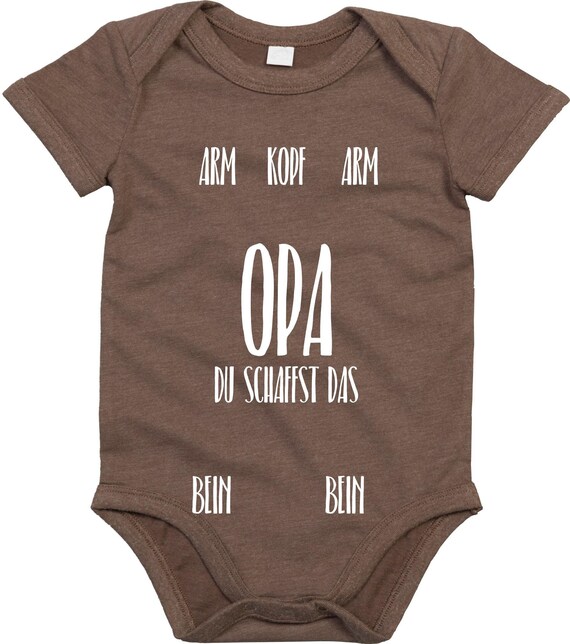 kleckerliese Baby Body "Opa du schaffst das Anleitung zum anziehen" Babybody Strampler Jungen Mädchen Kurzarm