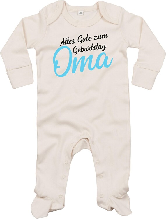 Kleckerliese Baby Schlafanzug "Alles Gute OMA" Sleepsuit Langarm Jungen Mädchen Einteiler Strampler