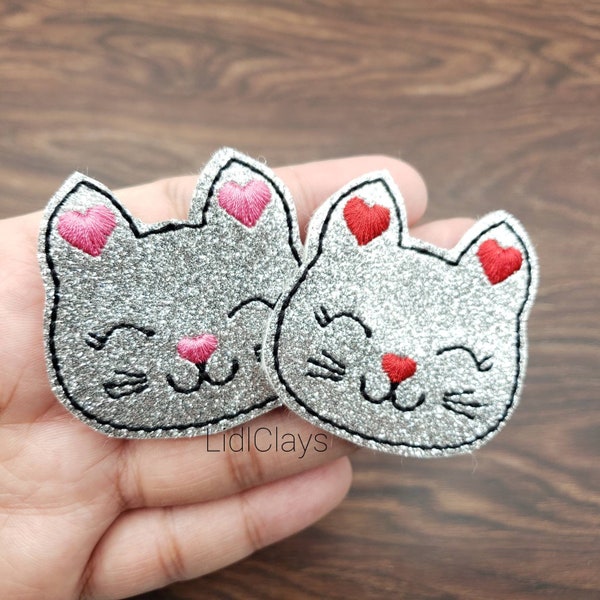 Love Kitten Felties, Valentine KittenFeltues,  Felties for Cozies, Kitten Felties, Hair Clips,Feltie Embellishments, Uncut Felties