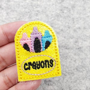 Crayon Felties| School Felties | Set of 4 or 8 Felties | Uncut Felties