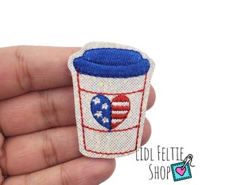 Patriotic Latte | July 4th  Felties | July Felties | Patriotic Felties | Vinyl Felties (Uncut)