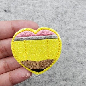 Pencil Heart Felties| School Felties | Set of 4 or 8 Felties | Uncut Felties