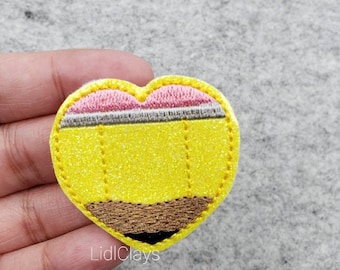 Pencil Heart Felties| School Felties | Set of 4 or 8 Felties | Uncut Felties
