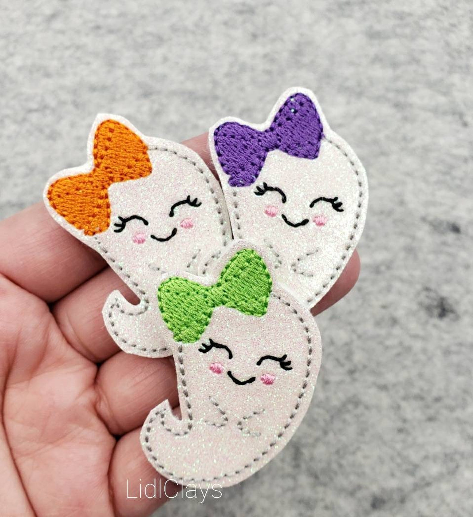 Bow Ghost Felties Halloween Felties Set of 4 or 8 Felties Etsy