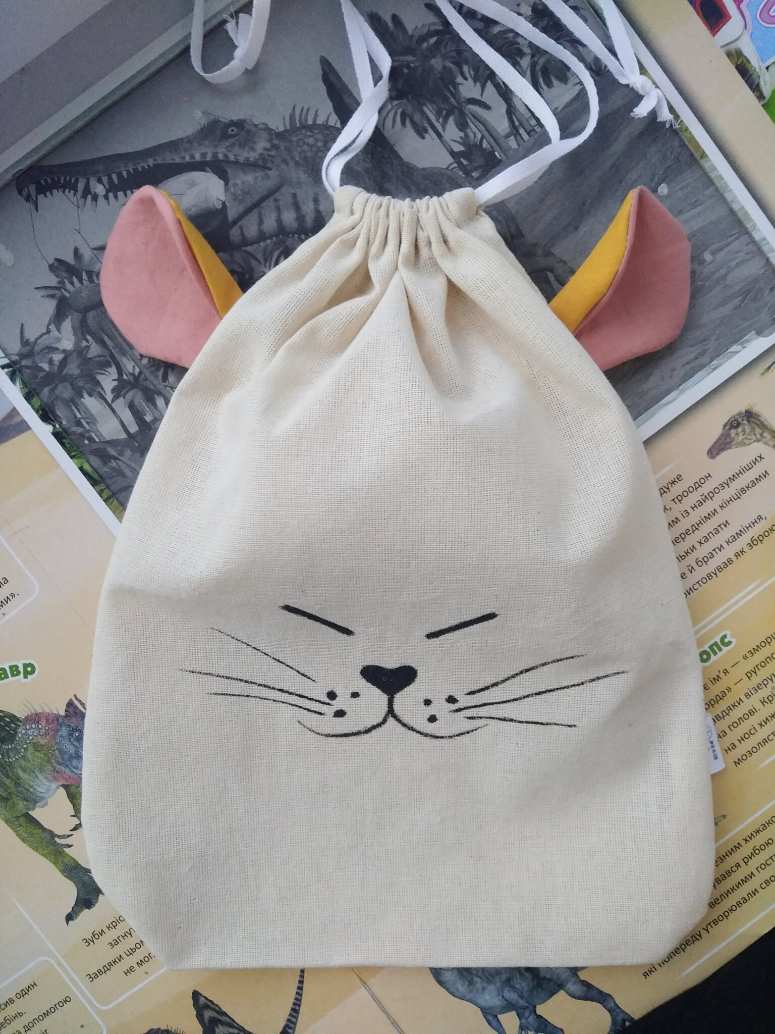 Cotton drawstring toy bag for easy toy storage hand painted Etsy
