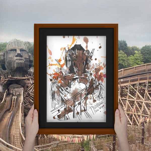 Wicker Man A5 Print - Alton Towers Inspired Watercolour Artwork