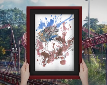 Rita - A5 Print - Alton Towers Rollercoaster Watercolour Artwork