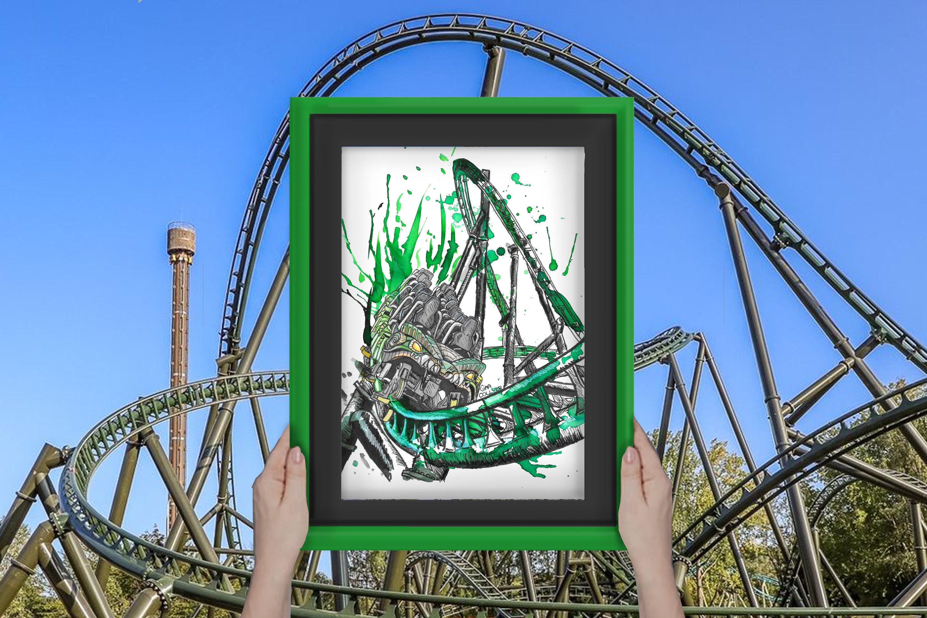 Six Flags Vr Roller Cardboard VR Goggles Google POP Cardboard