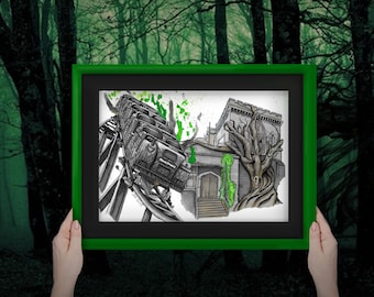 TH13TEEN Inspired Artwork - A5 Rollercoaster Watercolour print inspired by the ride at Alton Towers