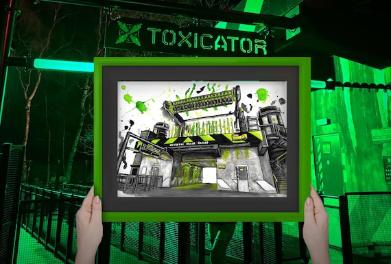 Toxicator inspired Artwork - A5 Rollercoaster Watercolour print inspired by the ride at Alton Towers