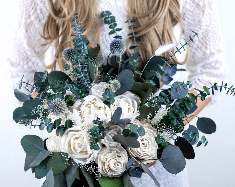 Bridal Bouquet Wedding Bells Sola Flower Bouquet Etsy