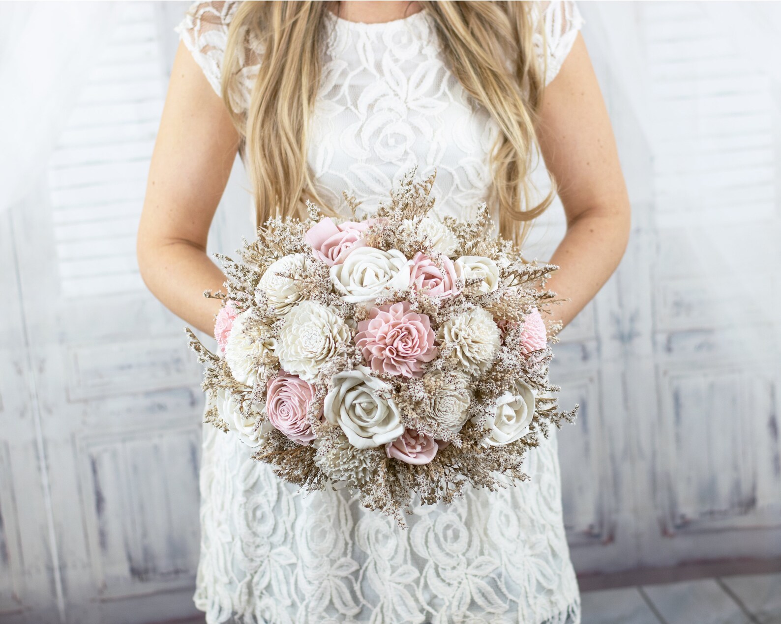 Wedding Bouquets blushed Pink Bridal Bridesmaids Etsy