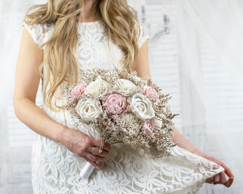 Wedding Bouquets blushed Pink Bridal Bridesmaids Etsy