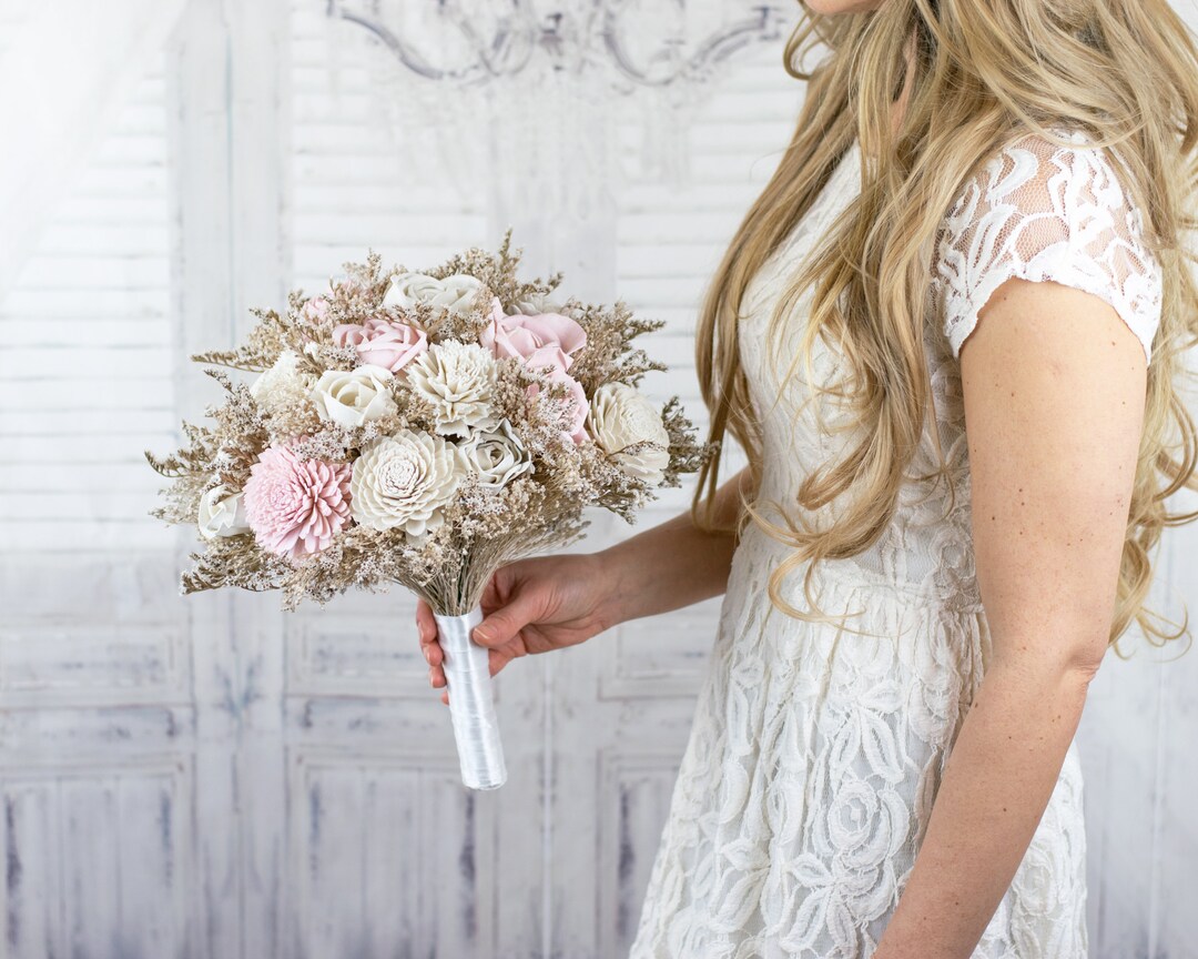 Wedding Bouquets blushed Pink Bridal Bridesmaids Etsy