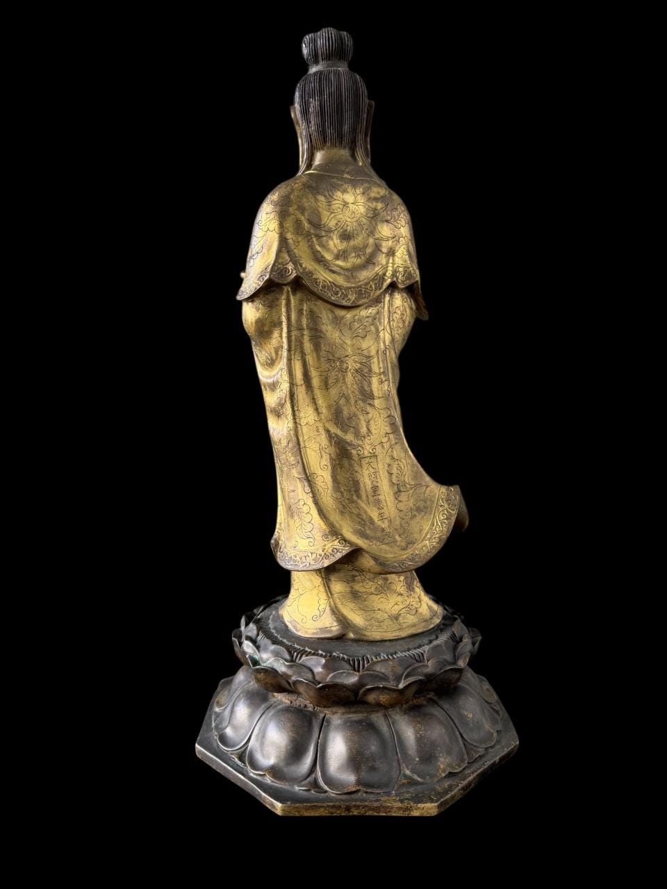 18世紀中国の傑作、火鍍金青銅製観音立像 – 高さ41 cm - Etsy 日本