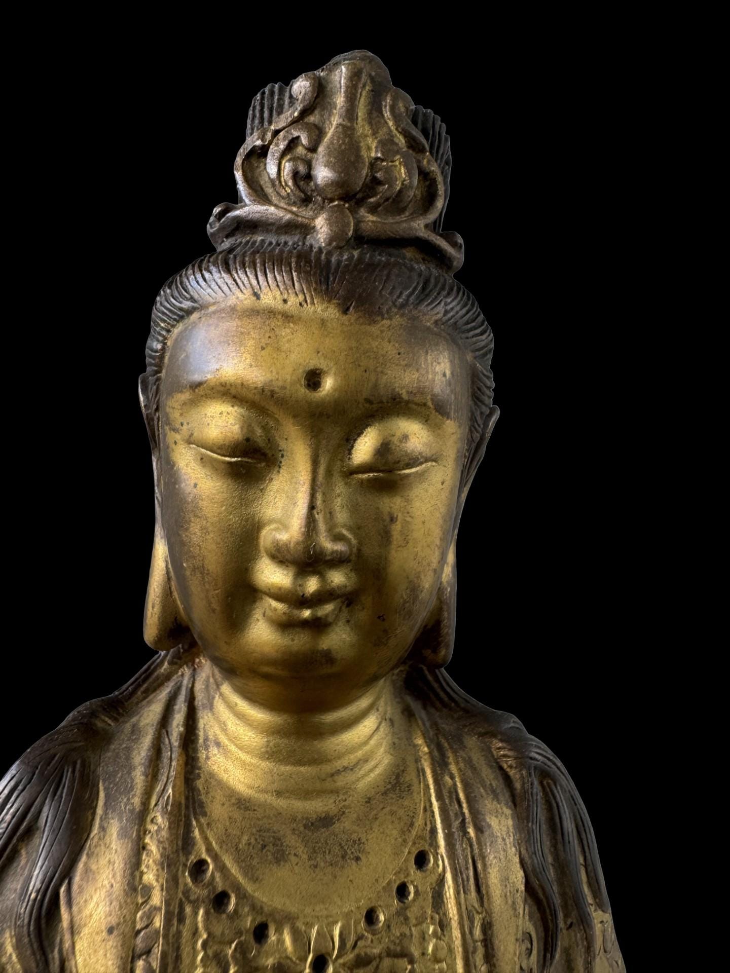 18世紀中国の傑作、火鍍金青銅製観音立像 – 高さ41 cm - Etsy 日本