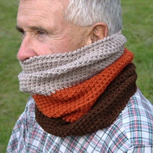 Cowl Pattern / Unisex Cowl Scarf Pattern / Crochet Scarf Crochet Pattern / DIY Cowl / Kids & Adults Sizes- Colorblock Cowl Pattern